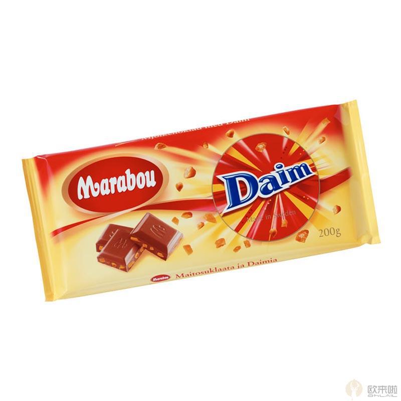 瑞典进口糖味巧克力-Marabou Daim糖口味 巧克力 200g 瑞典进口糖味巧克力-Marabou Daim糖口味 巧克力 200g