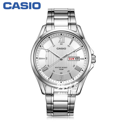 【香港直邮】卡西欧casio 钢带防水运动男士石英表MTP-1384D-7A