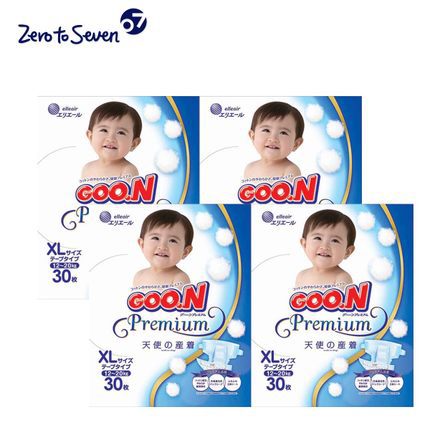 日本原装进口大王天使环贴式纸尿裤天使 XL 30片_4包 12kg-20kg