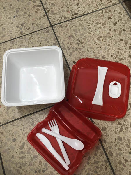 Rotho分层食品盒+餐具1.7升