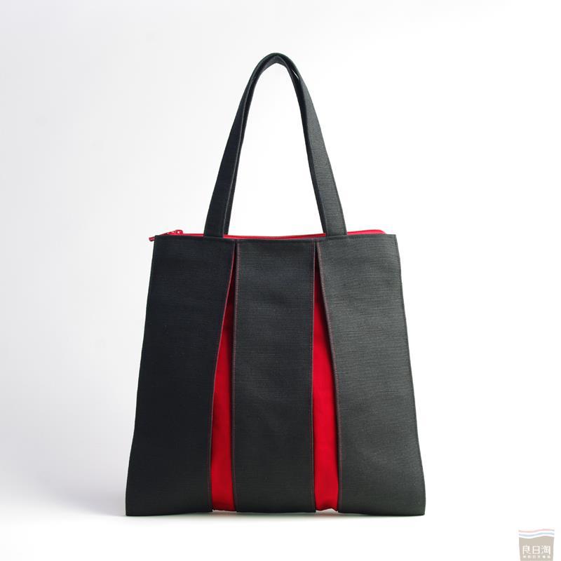 光章(KOSHO)帆布黑红拼色大手提包(黑红) 光章(KOSHO)帆布黑红拼色大手提包(黑红)