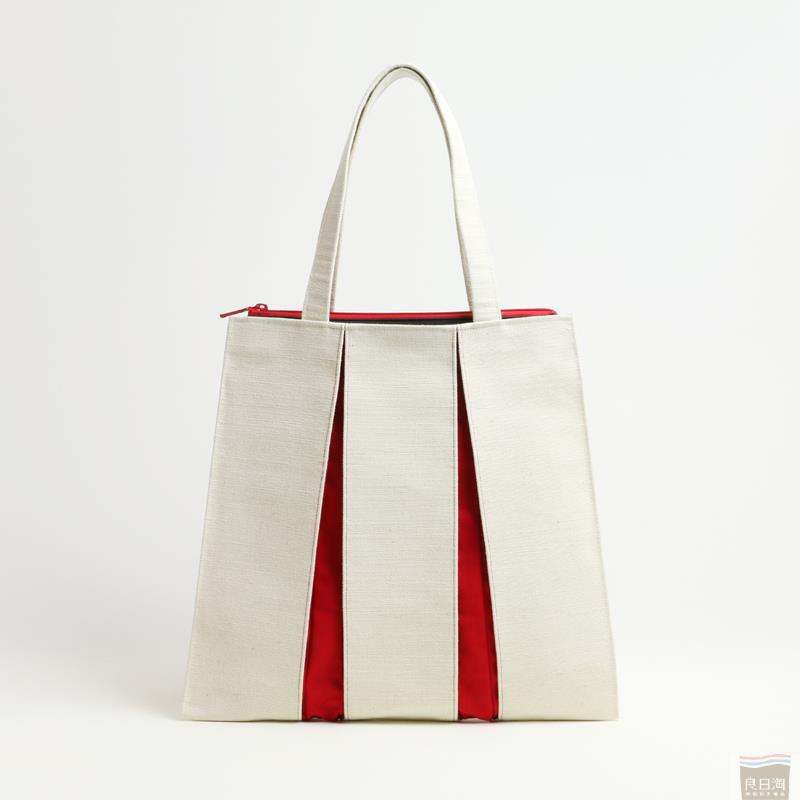 光章(KOSHO)帆布白红拼色大手提包(白红)