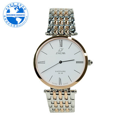 ENICAR/英纳格 正品超薄纳米系类间金男士石英腕表262-31-126MG