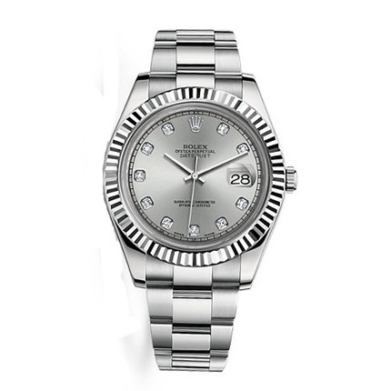 全球联保 劳力士手表 日志型II机械表ROLEX男表116334G银光石