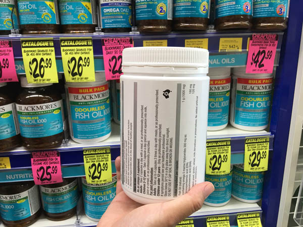 澳大利亚进口鱼油胶囊-blackmores无味鱼油胶囊1000mg散装