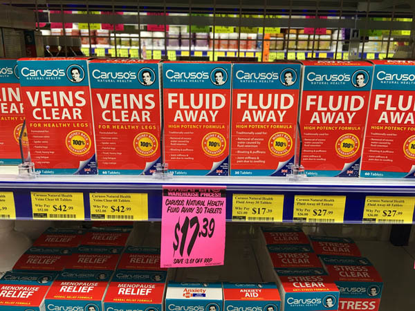 澳洲进口保健品-carusos自然健康Fluid away体液潴留 改善水肿 60片 澳洲进口保健品-carusos自然健康Fluid away体液潴留 改善水肿 60片