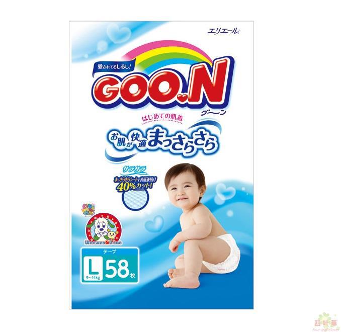 【四叶草】日本原装进口GOO.N大王纸尿裤 增量装L58片