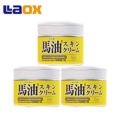 laox香港直邮LOSHI 日本马油面霜220g 北海道马油霜3瓶组合装