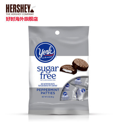 York好时无糖黑巧克力 美国原装进口薄荷夹心饼 85g 休闲食品
