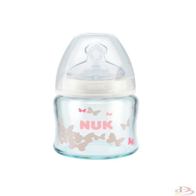 德国NUK玻璃奶瓶First choice白色硅胶120ml 德国NUK玻璃奶瓶First choice白色硅胶120ml