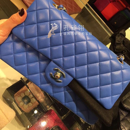 Chanel/香奈儿chanel女包15新款中号经典菱格纹口盖链条单肩包