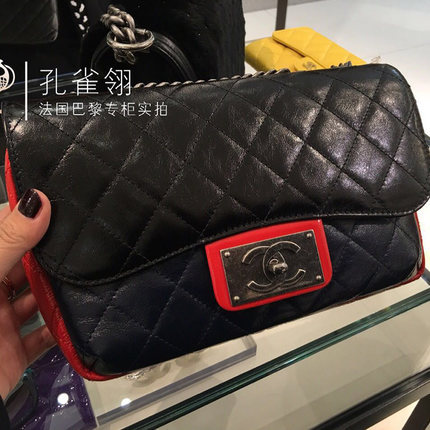 Chanel/香奈儿cahnel女包15新款中号经典菱格纹口盖链条单肩包 Chanel/香奈儿cahnel女包15新款中号经典菱格纹口盖链条单肩包