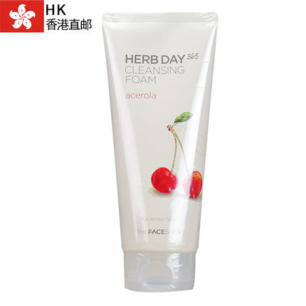韩国The Face Shop/菲诗小铺樱桃洗面奶170g 提亮肤色补水洁面乳
