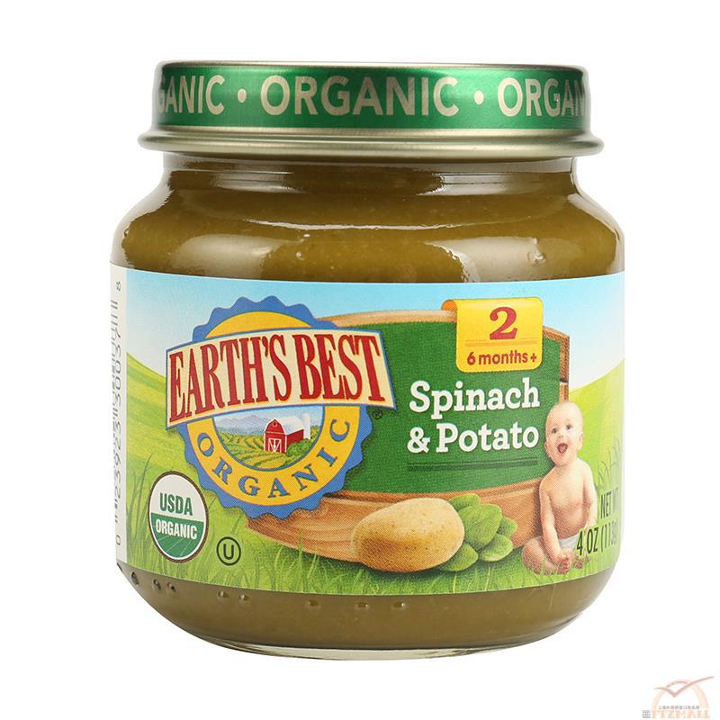 EARTH S BEST 爱思贝 果泥 2段菠菜土豆泥(6个月以上) 113克(4安士)/瓶