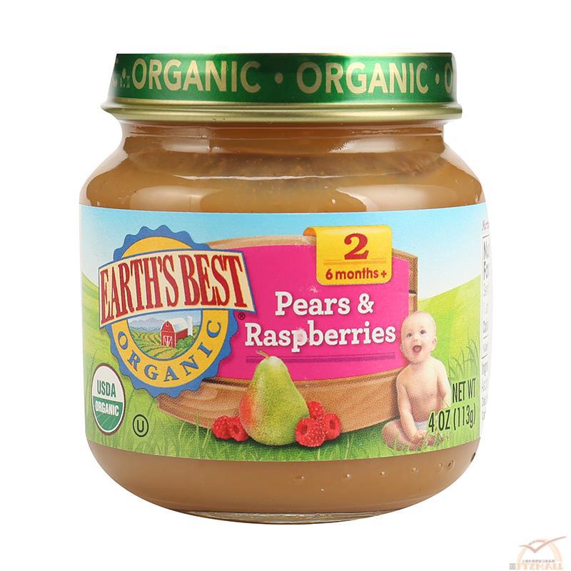 EARTH S BEST 爱思贝 果泥 2段梨子覆盆子泥(6个月以上) 113克(4安士)/瓶