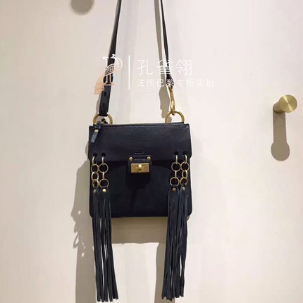 Chloe/蔻依chloe女包16春款时尚纯色流苏装饰方形口盖搭扣单肩包 Chloe/蔻依chloe女包16春款时尚纯色流苏装饰方形口盖搭扣单肩包