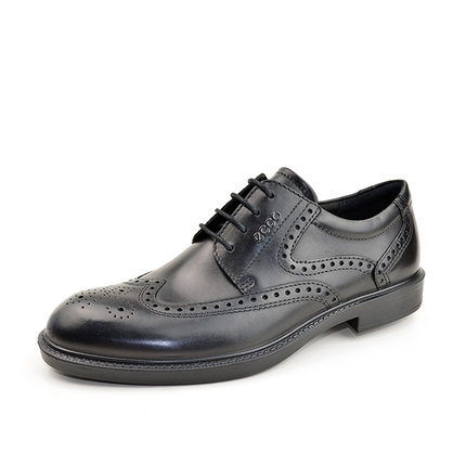 爱步ecco男鞋代购商务正装减震透气雕花皮鞋英国直邮610124U系带