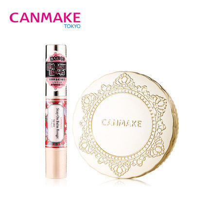 CANMAKE井田 控油防晒棉花糖定妆补妆粉饼高保湿唇膏彩妆套装