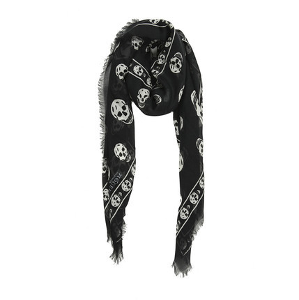 正品 ALEXANDER MCQUEEN 麦昆女士骷髅头围巾丝巾 110640 4943Q 正品 ALEXANDER MCQUEEN 麦昆女士骷髅头围巾丝巾 110640 4943Q