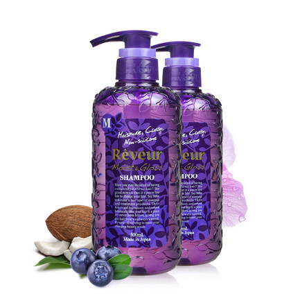 Reveur无硅洗发水养润保湿型 酸甜果浆香 紫色500ml两瓶