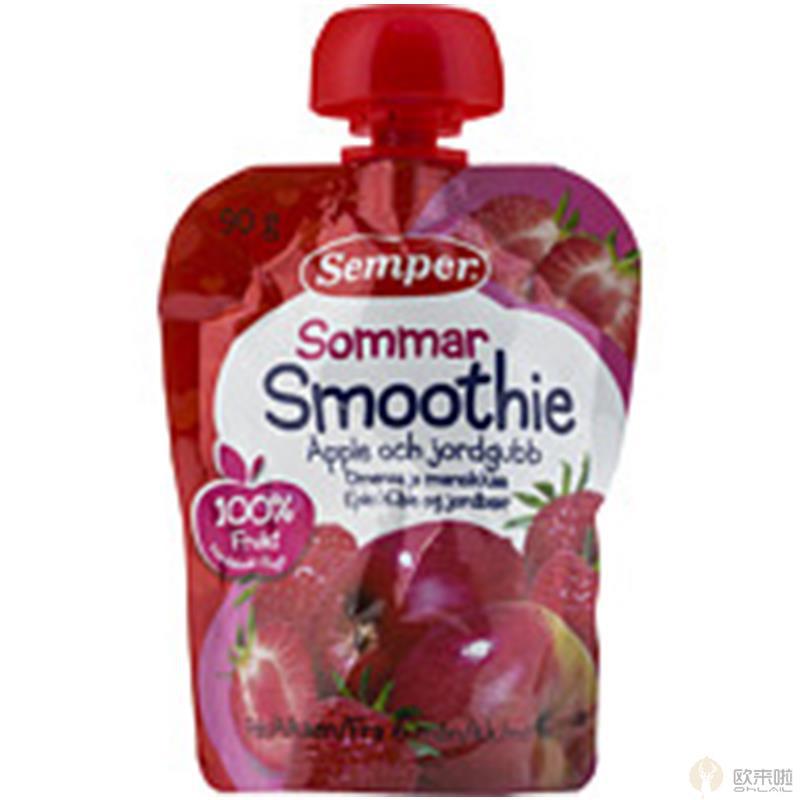 瑞典 Semper森宝草莓苹果果泥