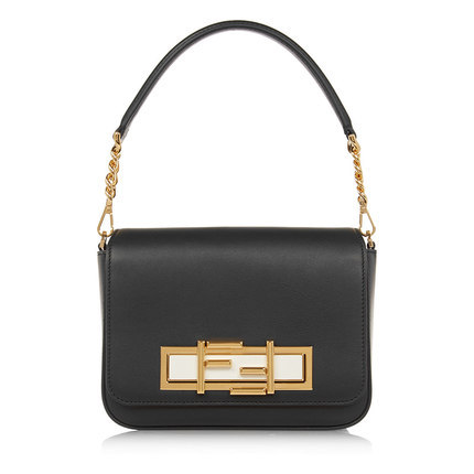 正品直邮Fendi芬迪2016新款女包时尚转扣式小牛皮斜挎包  572407