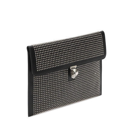 ALEXANDER MCQUEEN麦昆女包16春款钉饰牛皮信封包358701CVN4N1000