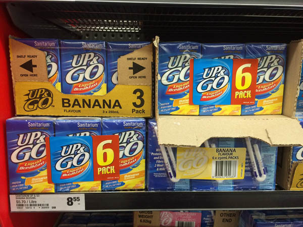 澳大利亚进口香蕉饮料-Sanitaria up&go香蕉饮料6*250ml