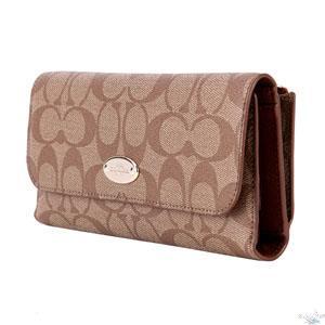 COACH 蔻驰 女款卡其色PVC长款钱包钱夹 F52681 IMBDX(卡其色)