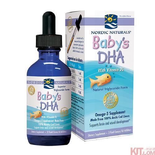 美国进口婴幼儿营养品-Nordic Naturals 挪威小鱼 婴幼儿鳕鱼鱼油 婴儿DHA滴剂 60ml