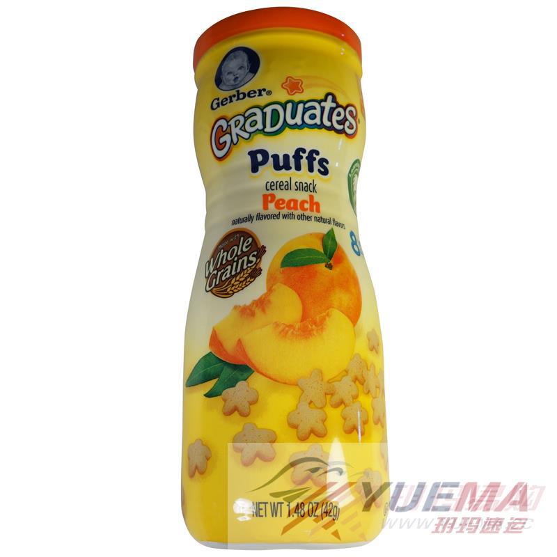 美国进口水蜜桃泡芙-嘉宝Gerber 水蜜桃泡芙 婴儿辅食 42克