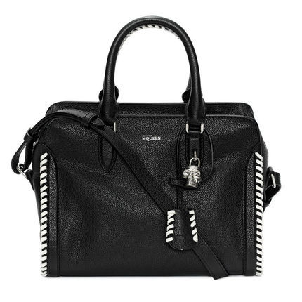 正品直邮2016新款Alexander McQueen麦昆女包牛皮手提斜跨包