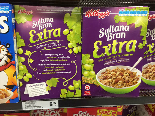 澳大利亚进口葡萄干麸皮-Kellogg's Sultana葡萄干麸皮500g