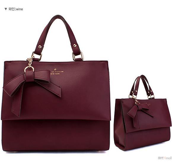 McLaNEE 斜挎包手提包单肩包(酒红色)