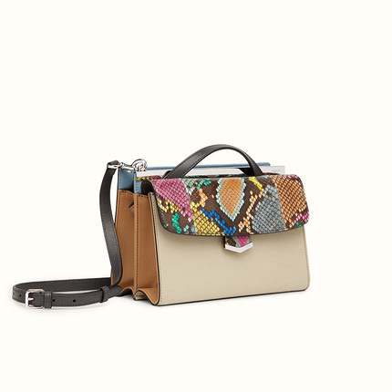 FENDI芬迪fendi女包16春款彩色蟒蛇皮拼接手提包8BT2455QNF0K18 FENDI芬迪fendi女包16春款彩色蟒蛇皮拼接手提包8BT2455QNF0K18