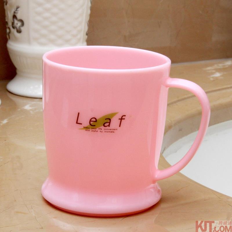 日本进口牙刷杯-INOMATA Leaf 带柄牙刷杯 粉色