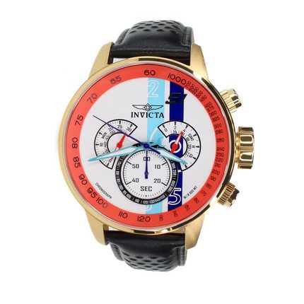 INVICTA手表男士石英表 真皮表带日期显示防水大表盘19901