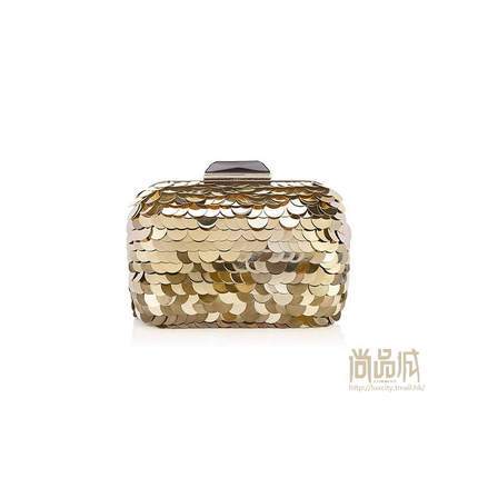 正品直邮jimmy choo周仰杰2016新款女包时尚金属亮片手拿CLOUDMIO