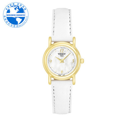 Tissot/天梭 瑞士正品时尚女士18K金石英腕表T71.3.130.74