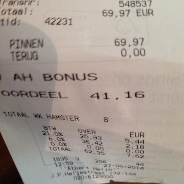 Photo taken at Albert Heijn by Bart V. on 6/27/2014