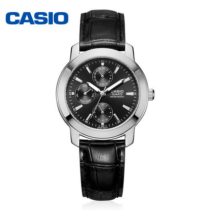 CASIO卡西欧男表休闲商务男士皮带防水石英手表MTP-1192E-1A/7A
