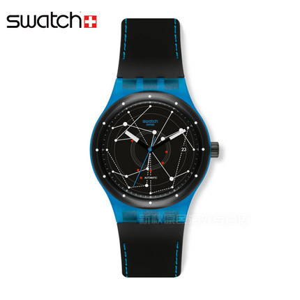 专柜正品斯沃琪Swatch星球机械情侣表装置51蓝SUTS401