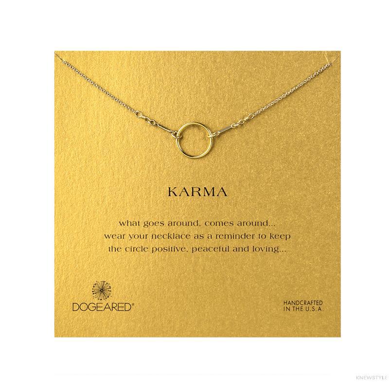 美国Dogeared多琪儿 karma因缘系列 注金圆圈许愿锁骨链项链K1G-G100-100000