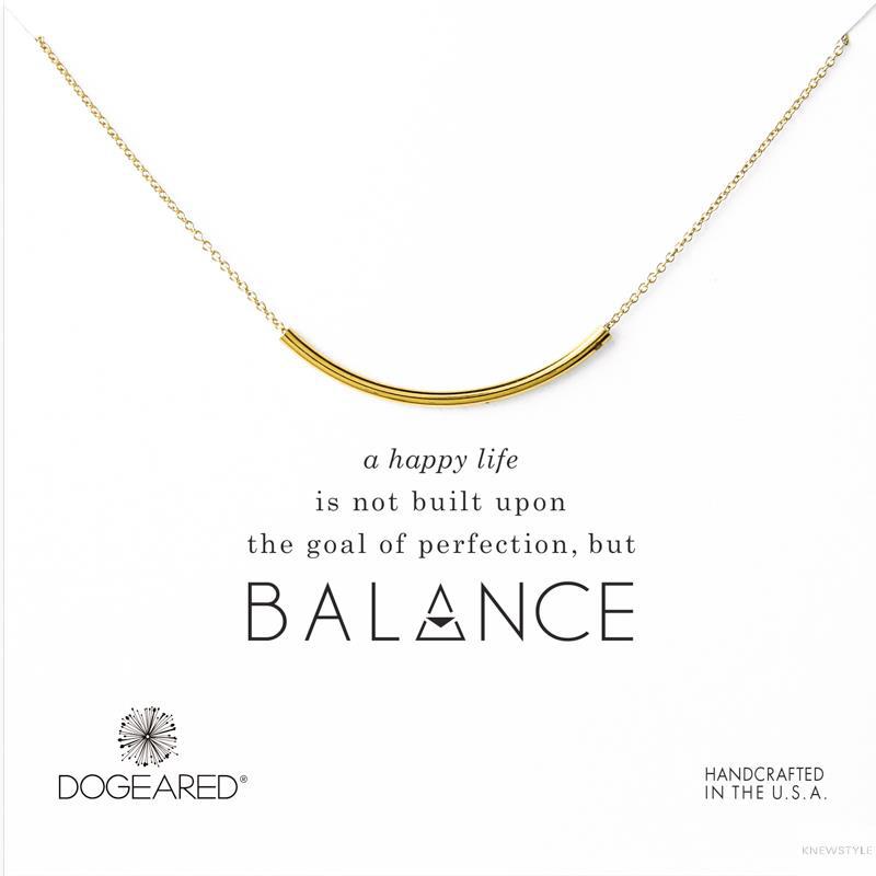 美国Dogeared多琪儿 balance平衡系列 简约镀金许愿锁骨链项链 18英寸