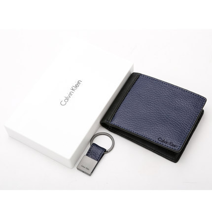 美国直邮Calvin Klein凯文克莱CK两折钱包男士商务短款钱夹皮夹