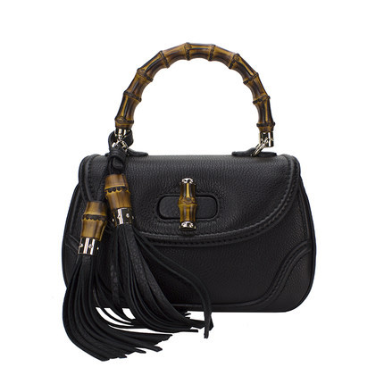 【现货】古奇/Gucci经典款女包复古真皮手提包 黑色竹节包254884 【现货】古奇/Gucci经典款女包复古真皮手提包 黑色竹节包254884