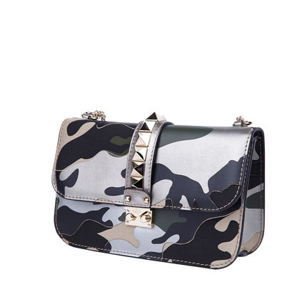 Valentino/华伦天奴柳钉印花链条单肩斜挎女包 新款HWB00398ANAT