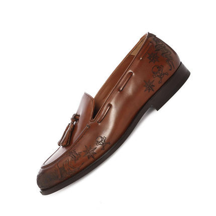 正品直邮2016新款Alexander McQueen麦昆男鞋乐福休闲鞋真皮4014