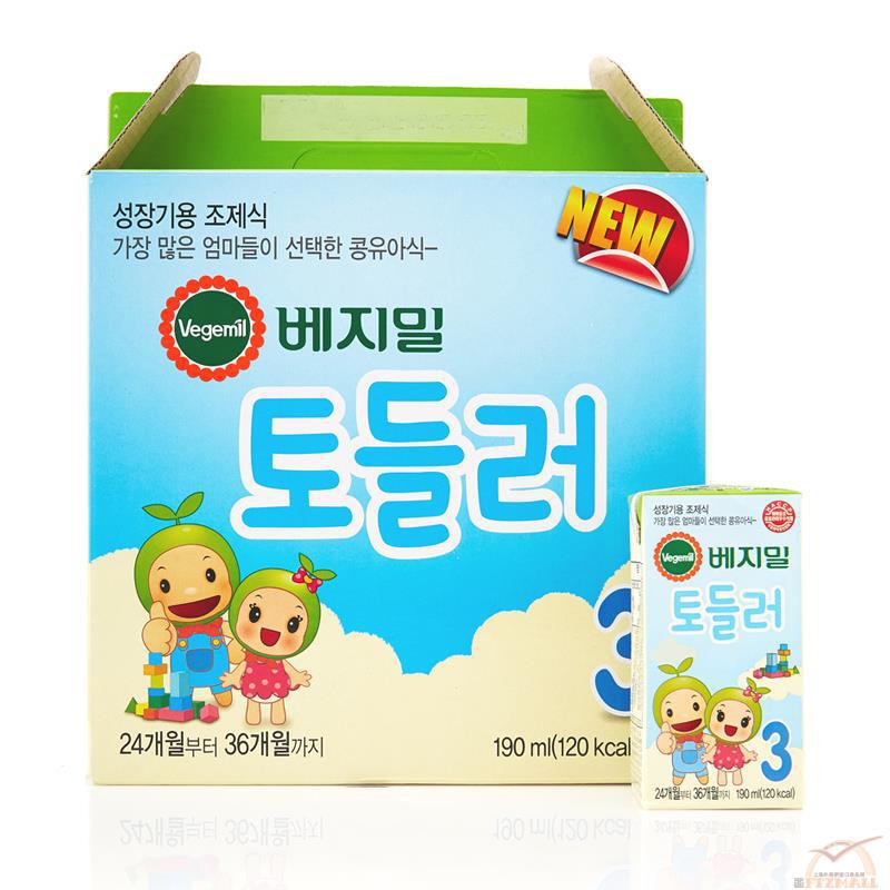 韩国进口婴幼儿食品-VEGEMIL倍吉美尔 大豆婴幼儿配方食品III(24-36个月) 190ml/盒 一箱起售 韩国进口婴幼儿食品-VEGEMIL倍吉美尔 大豆婴幼儿配方食品III(24-36个月) 190ml/盒 一箱起售