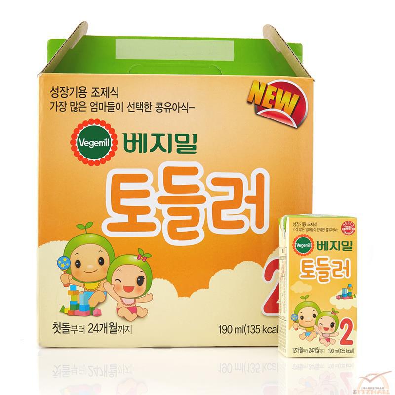 韩国进口婴儿配方食品-VEGEMIL倍吉美尔 大豆婴幼儿配方食品II(12_24个月) 190ml/盒 一箱起售 韩国进口婴儿配方食品-VEGEMIL倍吉美尔 大豆婴幼儿配方食品II(12_24个月) 190ml/盒 一箱起售